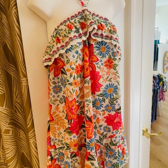 Farm Rio Off White Bloom Garden Mini Dress - Picture 1 of 4